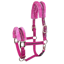 Kantarz futerkiem dla konia York Ophelia, różowy