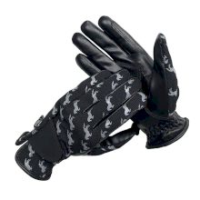 Rękawiczki dziecięce do jazdy konnej York Nala, czarno-szare