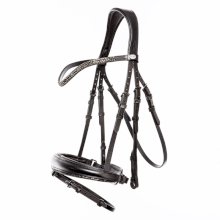 Ogłowie czarne dla konia skórzane