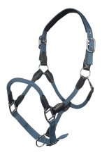 Kantar HKM Carlotta skórzano-nylonowy, niebieski przydymiony