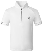 Koszulka konkursowa dziecięca Covalliero S/S 2025, biała