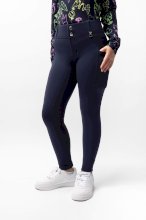 Bryczesy dziecięce do jazdy konnej Horze Mira, granat