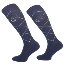 Podkolanówki jeździeckie bawełniane, ciemny granat