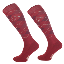 Podkolanówki jeździeckie bawełniane, bordowe