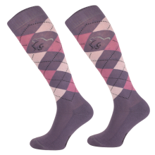 Podkolanówki jeździeckie COMODO bawełniane, lawenda/fiolet