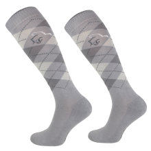 Podkolanówki jeździeckie Comodo bawełniane, jasnoszare