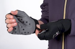 Rękawiczki bez palców do Hobby Horsing, czarne/szare