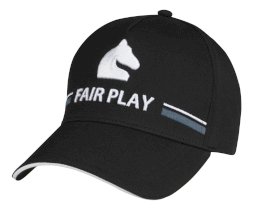 Czapka z daszkiem z otworem na kitkę FairPlay Jockey, czarna