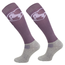 Podkolanówki jeździeckie funkcyjne na lato, lawenda/koń w sercu