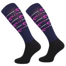 Podkolanówki jeździeckie funkcyjne na lato, granat/I love horse