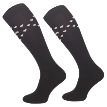 Podkolanówki jeździeckie funkcyjne na lato, czarne/hearts