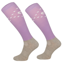 Podkolanówki jeździeckie funkcyjne na lato, lila/hearts