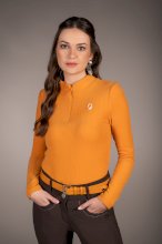 Polo z długim rękawem Arezzo Soft Lauria Garrelli, musztardowy