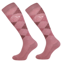 Podkolanówki jeździeckie bawełniane, dirty pink