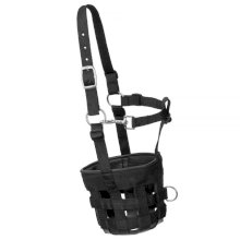 Kaganiec dla koni parciano-gumowy, czarny