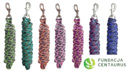 Wytrzymały uwiąz pleciony dla koni z Fundacji Centaurus, różne kolory