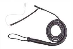 Bat westernowy skórzany 330cm, brązowy