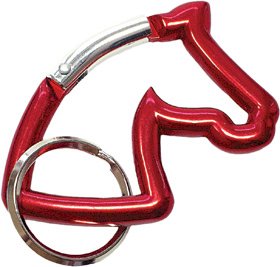 Breloczek-karabińczyk HR, końska głowa, czerwony