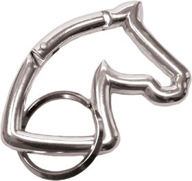 Breloczek-karabińczyk HR, końska głowa, srebrny