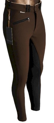 Bryczesy męskie z krótkim lejem, brązowoczarne