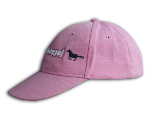 Czapka z daszkiem i konikiem dla dzieci, różowa