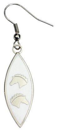 Kolczyki HR 2 końskie głowy, białe