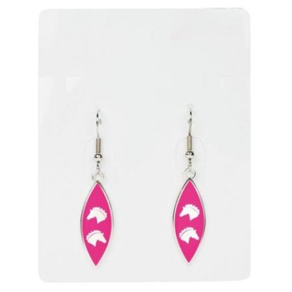 Kolczyki HR 2 końskie głowy, różowe