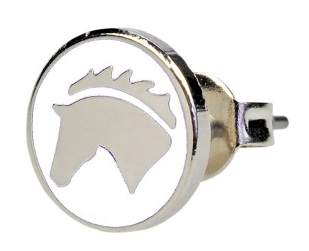 Kolczyki na sztyfcie HR końska głowa, białe