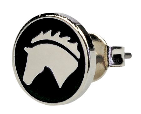 Kolczyki na sztyfcie HR końska głowa, czarne