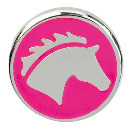 Kolczyki na sztyfcie HR końska głowa, różowe