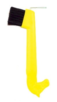 Kopystka ze szczotką z głową konia, żółty