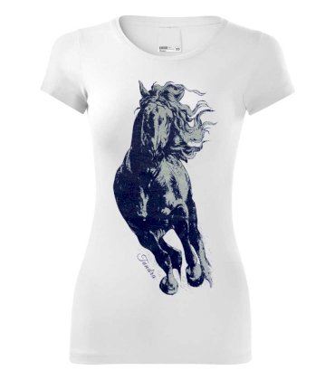 Fantazja - koszulka z konikiem, T-shirt z konikiem, biała