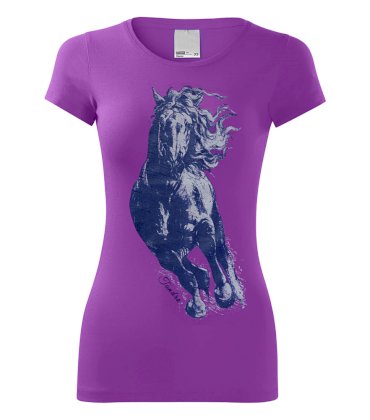 Koszulka z koniem, T-shirt z konikiem, fioletowa