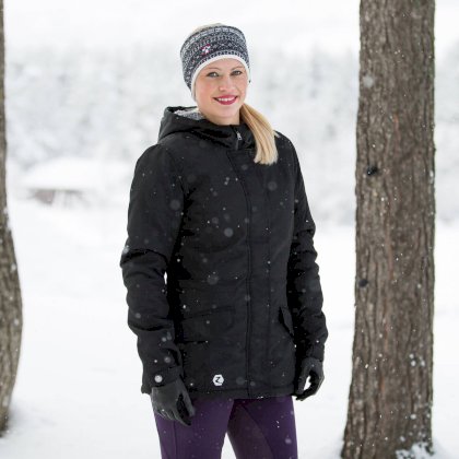 Zimowa kurtka jeździecka Parka Christa, czarna