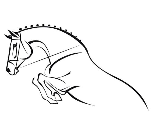 Naklejka koń skaczący, biała