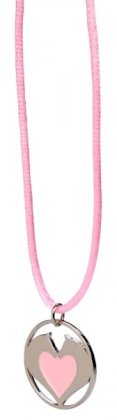 Naszyjnik HR satynowy końskie serca, różowy