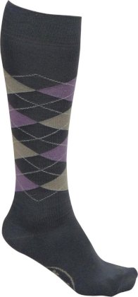 Podkolanówki jeździeckie York Karo, szaro-fioletowe