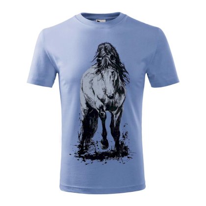 Koszulka z konikiem Piccolo, błękitna