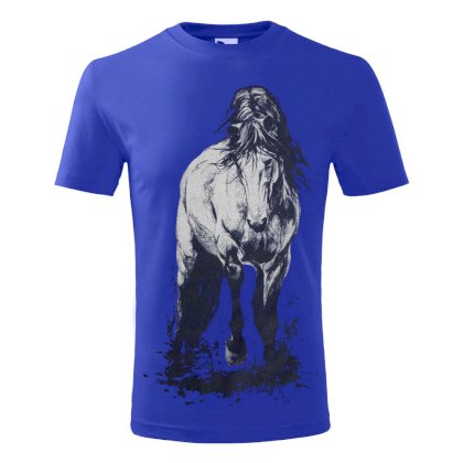 Koszulka z konikiem Piccolo, chabrowa