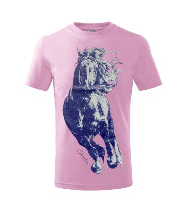 Koszulka dziecięca z konikiem Piccolo, różowa. T-shirt z koniem