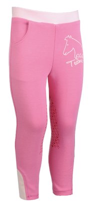 Legginsy jeździeckie -Piccola- Silikon-lej kolanow Little sister, ciemny różowy
