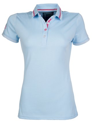 Koszulka polo do jazdy konnej -Active 19-, błękitny