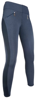 Legginsy jeździeckie -Limoni- Silikon pełny lej, jeans
