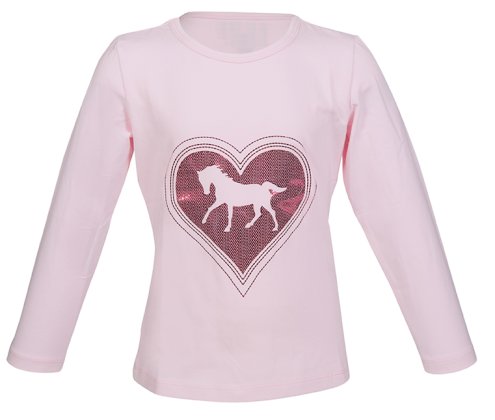 Koszulka dla małej amazonki, długi rekaw -Heart- Piccola, rosa