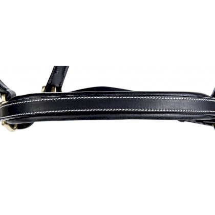 Skórzany kantar -Nature-, miękko podszyty HKM, czarny