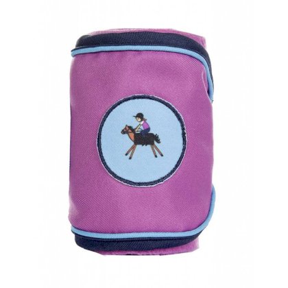 Bandaże polarowe -Funny Horses- fiolet 150cm