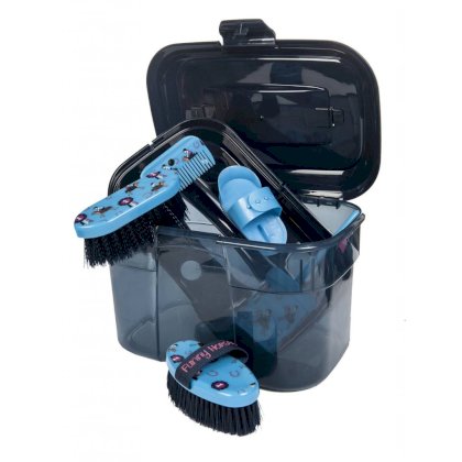 Zestaw do czyszczenia -Funny Horses- 9608. Kategoria: koń, szczotki, Funny Horses® jesień zima 2019. Kolor niebieski