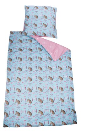 Pościel -Little Sister- dwustronna Little sister 10720. Kategoria: upominki, koce i poduszki, Santa Fe wiosna lato 2018. Kolor turkusowy/aqua