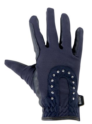Rękawiczki -Glitter- HKM, ciemny granatowy, 105386900