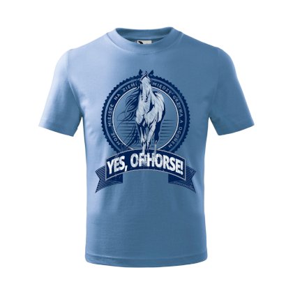 Dziecięca koszulka z koniem, błękitna